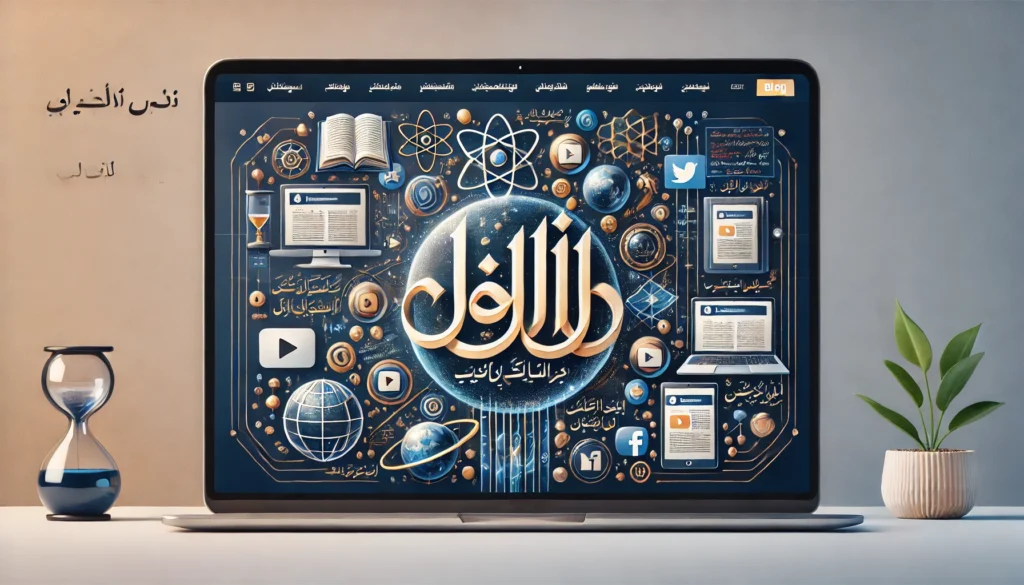 DALL·E 2025-03-16 15.16.15 - A blog banner highlighting 'The Role of Scientific and Technological Content in the Revival of the Urdu Language'. The design should include___- Elega